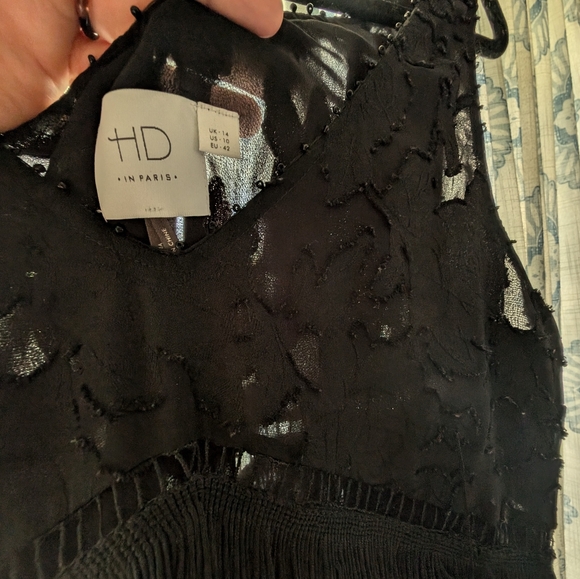 Black beaded and fringe Anthropologie top- HD in Paris - Picture 8 of 9